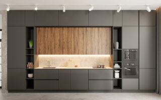 Modern apartment kitchen interior