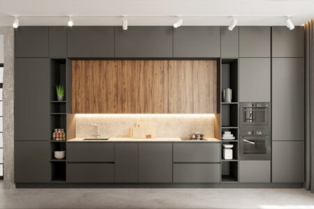 Modern apartment kitchen interior